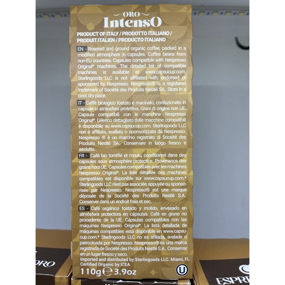 100 Capsules Espressoro Oro Intenso Intensity 9 Pack of 5 Dark Roast Italian - Picture 4 of 6